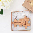 Personalized couple keychain, Engraved puzzle keychain, Couple gift, Custom Name and Date Valentine's Day