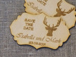 Irregular Shape Save The Date Magnet, Laser Engraved Wooden Tags, Personalized Party Decor Favors