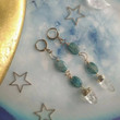 Celestial kyanite earrings / Quartz Crystal/Brass huggie hoops/boho wedding/witchy/Celestial Metaphysical Jewelry/Boho Bohemian Drop Jewelry