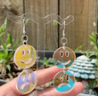 Iridescent Happy-sad Faces-funny Earrings,Boho earrings/Hypoallergenic Earrings/Laser Cut Earrings/Witchy statement earrings