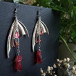 Goth Witchy Bat Wings Dangle Earrings/Mystical Earrings/Gothic Statement Earrings/Gothic Witchy earrings/Wicca Boho Bohemian Drop Earrings