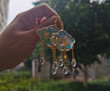 Handmade Iridescent Resin Cloud Dangle Earrings/Raw crystal Earrings/crescent moon Statement Earrings/Celestial Witch Healing Crystal