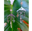 Celestial Mushroom Earrings, Fairy Jewelry, Hypoallergenic, Wanderlust Jewelry/Statement Earrings/Witch celestial earrings/Goddess Earrings