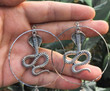 Cobra Snake Hoop Earrings/Large Golden Snake Statement Dangle Earrings/Bohemia Desert Cobra Earrings/Celestial Witch Healing Crystal