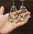 Mushroom Earrings/Prehnite quartz Earrings/Fairycore Celestial Earrings/Celestial Healing Crystal/Boho Statement Earrings/Witch Earrings