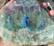 Star and Moon Earrings Aquamarine Earrings Moon & Star Earrings/Crescent moon jewelry Earrings/Moon Wanderlust Jewelry/Gift for mom