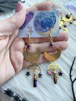 Celestial bat earrings/moth bug earrings/Hypoallergenic Wanderlust Jewelry/Statement earrings/Witchcraft jewelry/Dangle Drop earrings
