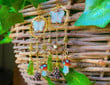 The Butterfly Forest Golden Daydream Mushroom Earrings/Dangle Celestial Earrings/Witchcraft jewelry/Dangle Drop earrings/Fairy Earrings