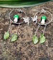 Green Mushroom Fairytale Earrings/Witch Earrings/Nature Earrings, Psychedelic/Bohemian Jewelry/Celestial Gothic Witchy Witch/Gift for mom