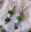 The Green Earth Mushroom Earrings/Forest Earrings/Drop Earrings/Dangle Celestial Earrings/Witchcraft jewelry/Dangle Drop earrings