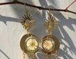 Dried Flower Pressed Resin Moon Earrings/Celestial Metaphysical Earrings/Drop Earrings/Wicthy Witch Wicca Earring/Christmas Earrings