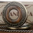 Vintage Wood Round Analog Half Hunter Case Quartz Pocket Watch/White Dial Chain Clock Necklace Pendant Watch/Best Gifts/Valentine Gifts