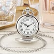 Luxury Silver Shield Crown Pattern Quartz Pocket Watch Necklace Pendant Chain Jewelry Gift Steampunk Clock for Men Women/Valentines Gift