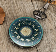 12 Constellations Astrology Hunter Case Quartz Pocket Watch/White Dial Chain Clock Necklace Pendant Watch/Best Gifts/Birthday Gifts