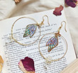 Butterfly Wing Earrings/Gold Trimmed Butterfly Wing Earrings/Quartz Drop Earrings Magical Wings Earrings/Celestial Goddess/Wicca Earrings