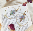 Butterfly Wing Earrings/Gold Trimmed Butterfly Wing Earrings/Quartz Drop Earrings Magical Wings Earrings/Celestial Goddess/Wicca Earrings