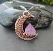 Pagan Crescent Moon Natural Amethyst Pendant Woodland Moon Necklace Wicca gifts/Occult Jewelry/Hippy Jewelry/Fairy Necklace/Wiccan Jewelry