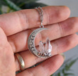 Witch Moon Phase Quartz Stone Mushroom Necklace for women Pagan Spirit Luck Gift/Pagan Occult/Occult Jewelry/Hippy Jewelry/Fairy Necklace