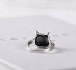 Cute Cat Rings for Women Men Simple Anime Design Wedding Silver Ring Engagement Retro Trendy Jewelry Gifts/Streetwear Ring/Goth Spooky Rings