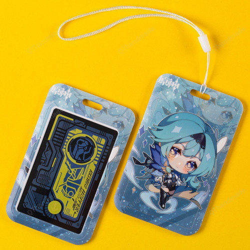 16 Styles Genshin Impact Anime Card Holder/Kazuha Baal Eula Ayaka Yoimiya Sayu ID Badge/Clip Key Chain Student Bus Card Bag Gifts/Anime Gift