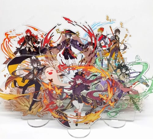 42 Styles Anime Figure Genshin Impact Scaramouche Zhongli Diluc Venti Klee Qiqi Acrylic Stand Model Plate/Plaque Desk Decor Standing Gifts