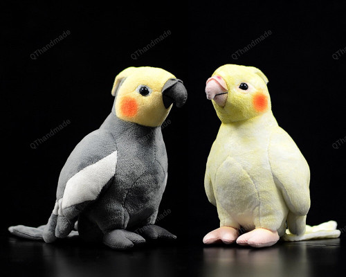 18cm Small Real Life Yellow Cockatiel Plush Toys Extra Soft Parrot Stuffed Birds Animal Toy/stuffed animals and plushies/valentines gift