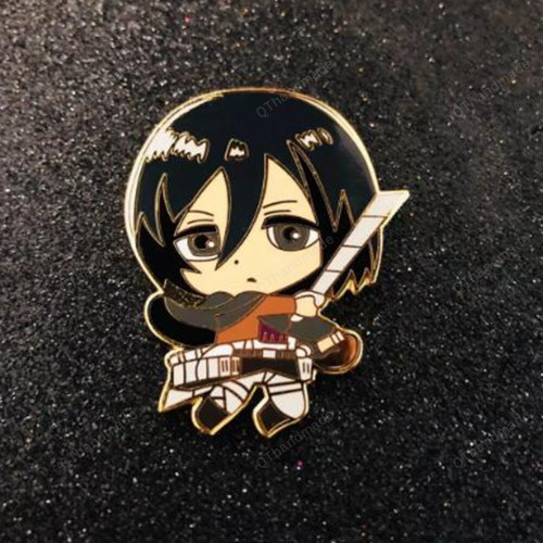 Anime Attack on Titan Scouting Legion Levi Ackerman Mikasa Ackerman Cartoon Enamel Alloy Clothes Lapel Badge Brooch Pin/Anime gifts