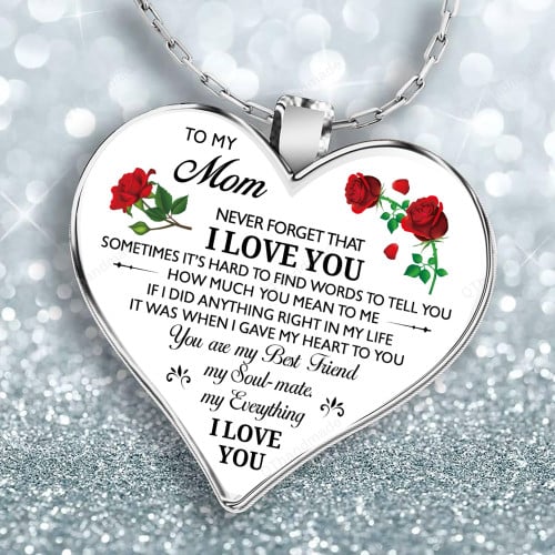 To My Mom Grandma Daughter Heart Necklace / Silver Color Chain Necklaces For Women/ Mother's Day Jewelry Gift / Gift For Her / Women Accessories