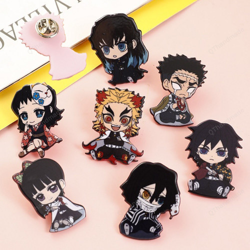 Anime Demon Slayer Badge Brooch Pin, Anime Cute Badge Brooch Pins, Anime Lovers Gifts