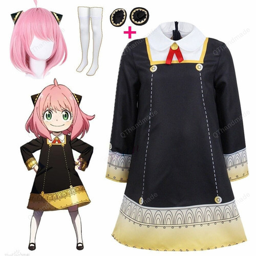 Anime Spy x Family Cosplay Costume/ Anya Forger Cosplay Costume/ Anime Cosplay/ Kids Anya Cosplay Costume/ Party Cosplay/ Gift for Fan