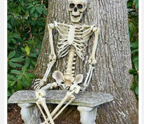 Funny Horror Luminous Movable Skull Skeleton Halloween Props, Halloween Gift, Poseable Full Life Size Skeleton Prop Halloween Decoration