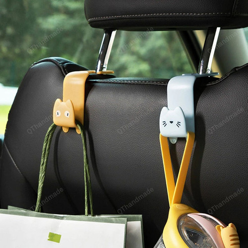Creative Car Hook Cute cat Car Seat Hanger Hooks Behind-seat Accessories Organizer Hook Bags Clothes Sundries Hanger Clip