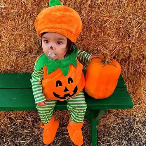 Pumpkin Costume For Baby Boys Girls Cute Pumpkin Coat Cosplay Kids Halloween Outfits Disfraz Halloween Baby/Baby Girl/Party Dress