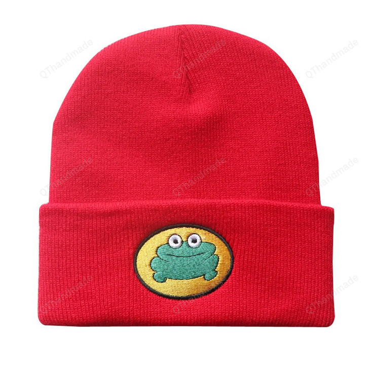 Parappa the Rapper Beanie Embroidery Winter Hat Cotton Frog Knitted Hat Skullies Beanies Hat Hip Hop Knit Cap Casual/Couple Funny Hat Gift