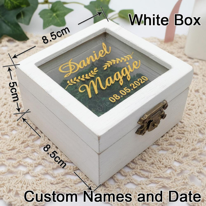 Personalized Wedding Ring Box/Engagement Ring Holder/Wooden Ring Bearer Box/Keepsake Box RusticRing/Pillow Square Proposal Box