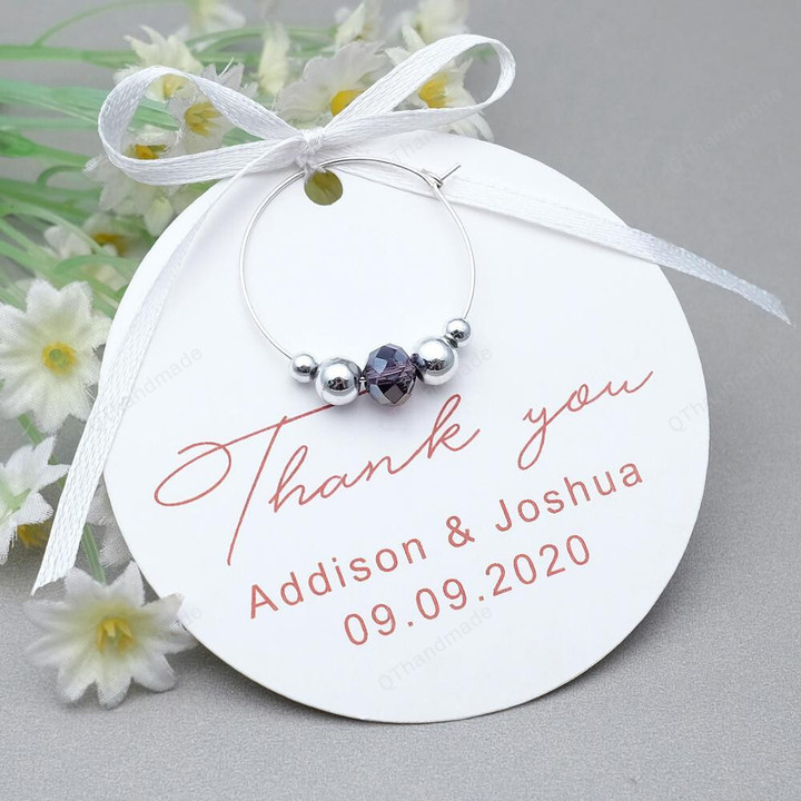 Personalized Wine Charms/Wedding Wine Charm/Wine Glass Charm/Table Decoration For Engagement/Wedding Favor Guests Return Gifts