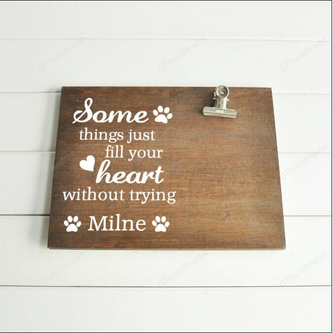Personalized Wood Photo Board Picture Clip/ Pet Picture Frame/ Pet Lover Gift /Pet Rescue Photo Frame