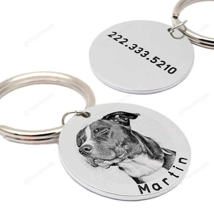 Personalized Dog Tag Photo /Pet ID /Pet Memorial /Dog Gift / Pet ID Tag/ Pet Lovers Gifts/ Engraving Name & Phone Numbers
