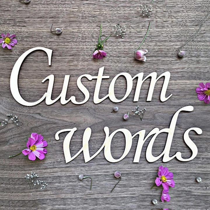Custom Word Wall Decor, Wedding Names, Inspirational Word Art Decoration, Wall Ornament, Housewarming Gift, Laser Cut Plywood