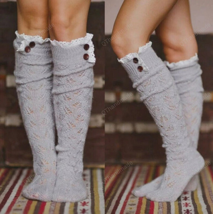Christmas Winter Knitted Over Knee Stocking/High Stockings Buttons Casual Leisure Accessories Leggings/Hoisery and Socks/Winter Sock
