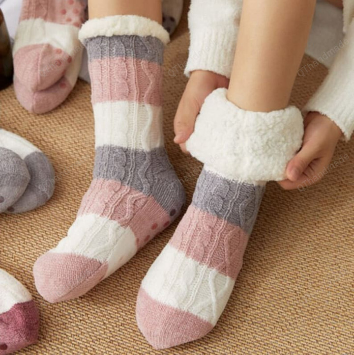 Super warm Christmas Winter Socks/Stripes Socks Mid-calf Warm/Winter Hoisery and Socks/Home Socks Carpet Foot Socks/Plush Cotton Soft Socks