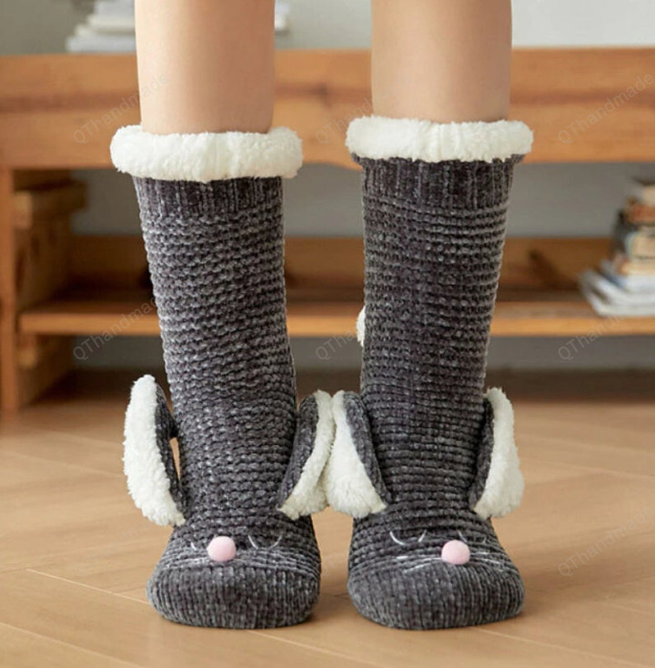 Super warm Christmas Winter Socks/Rabbit Plush Kawaii Socks/Winter Hoisery and Socks/Home Socks Carpet Foot Socks/Plush Cotton Soft Socks
