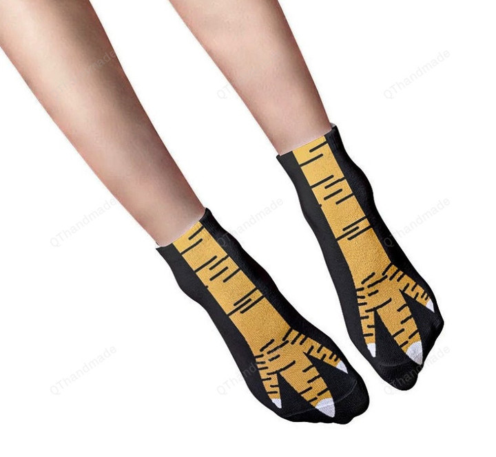 Christmas Chicken Foot Claw Socks/Funny Cosplay Socks/Christmas Stocking/Knit Knitted Socks/Leg Warmers/Unisex Gift/Short Party Tube Socks