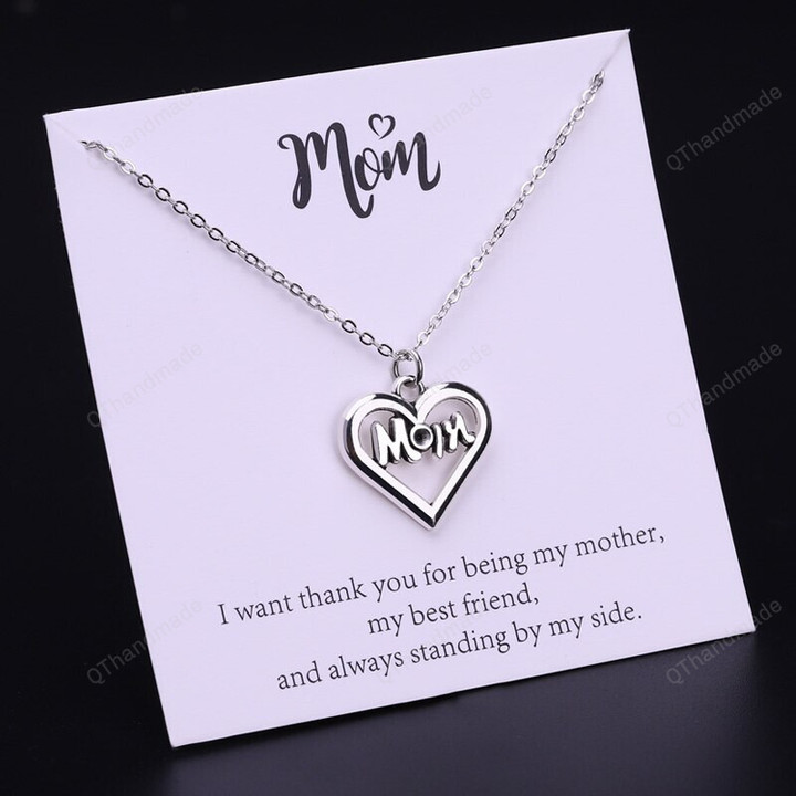 Grandma Grandmother Pendant Necklaces / Mom Mother Heart Choker Necklace / Women Accessories / Jewelry Gifts / Mother's Day Gift / Gift For Her