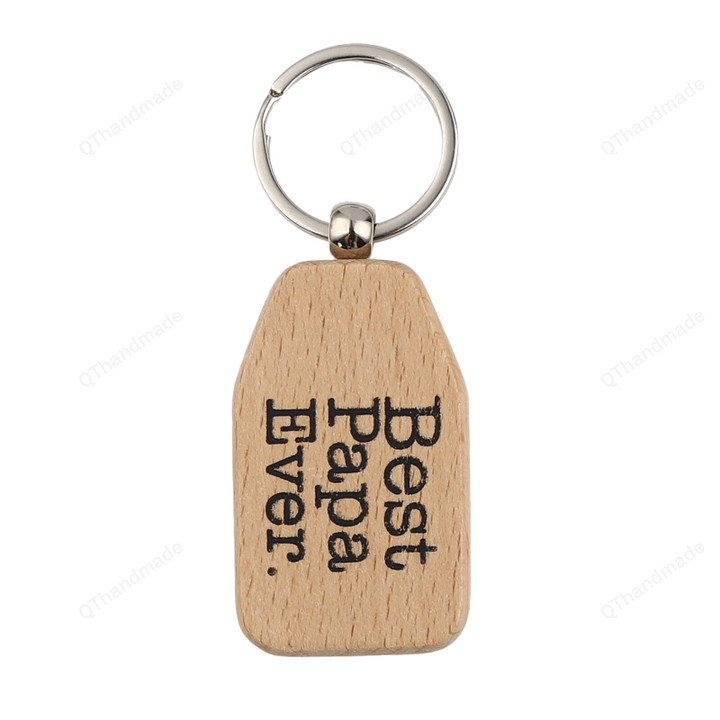 Natural Wood Heart Keychain / Affection Message Keyring / Best Nana Ever Keychain / Family Keychain For Father Mother 's Day Gifts / Gift For Her / Couple Keychain / Couple Gift