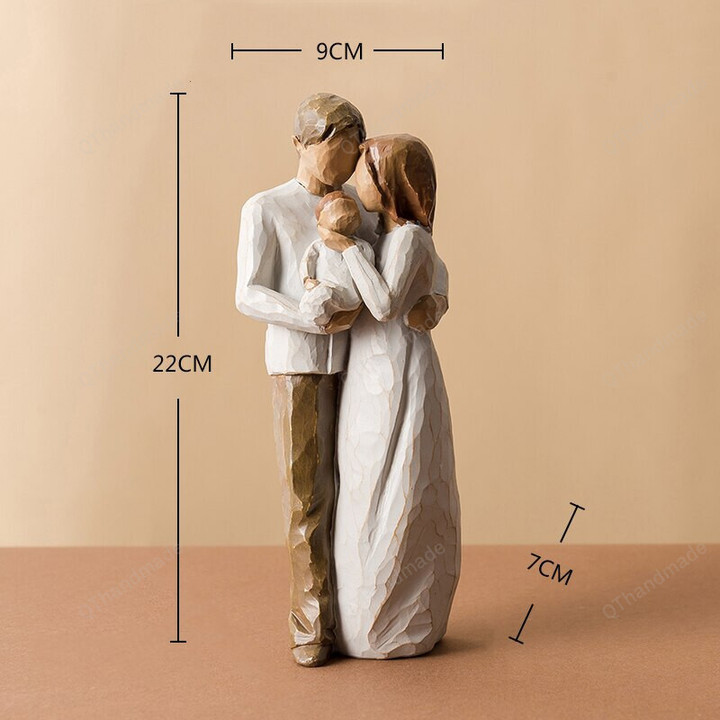 Nordic Style Love Family Figurines / Resin Miniacture Mum Dad and Children Firgures / Home Decoration Accessories / Happy Time Christmas Gifts / Faith Gift / Mother's Day Father's Day Gift