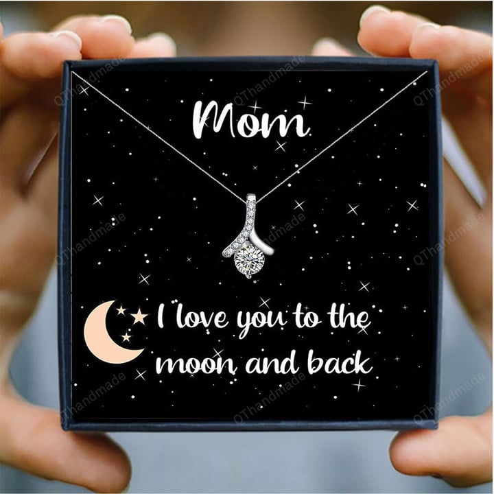 New Rhinestone Necklace For Women / Mother's Day Gift / Jewelry Shiny Unique Heart Pendant Necklaces To Mom Birthday / Women Accessories