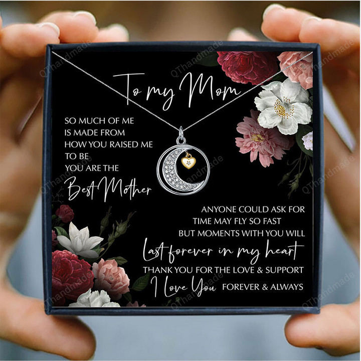 Women Moon Necklace / Mother's Day Gift / "I Love You To The Moon And Back" Heart Necklaces / Jewelry Accessories