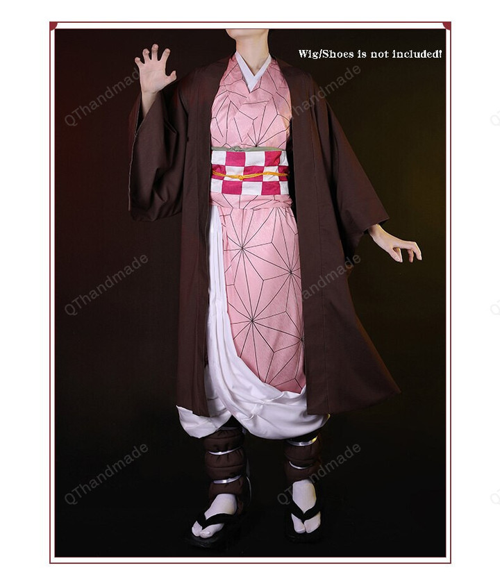 Kimetsu no YaibaAnime Demon Slayer Kamado Nezuko Cosplay Costume, Cute Kimono Carnival Uniforms, Cosplay Nezuko Costume Gift