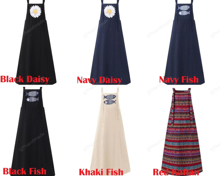 Women Linen Maxi Dress/Boho Retro Clothing/Vintage Strappy Casual Loose Long Vestidos Sleeveless Dress/Summer Beach Clothing/Linen Clothing